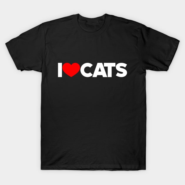 I Love Cats Kittens Cat Lovers (White) T-Shirt by Luluca Shirts